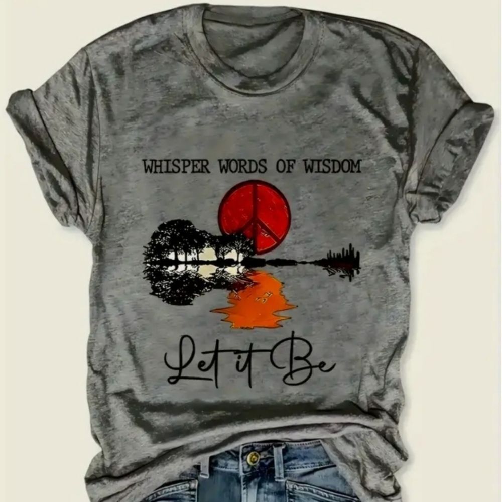 SOLOW Gray Let It Be Graphic Tee - Picture 4 of 5
